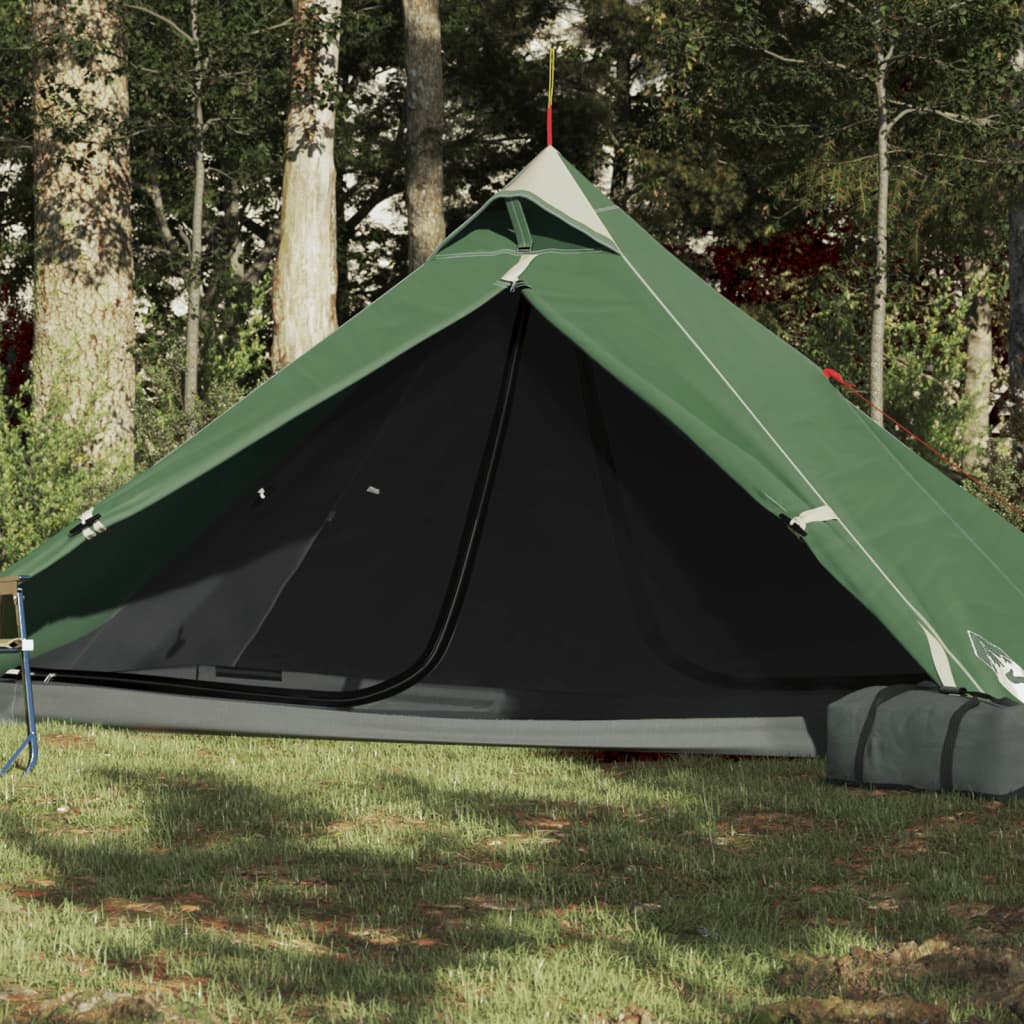 Camping Tent 1 Person Green 255x153x130 cm 185T Taffeta