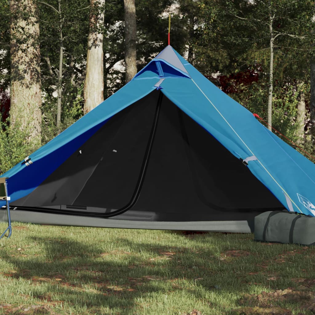 Camping Tent 1 Person Blue 255x153x130 cm 185T Taffeta