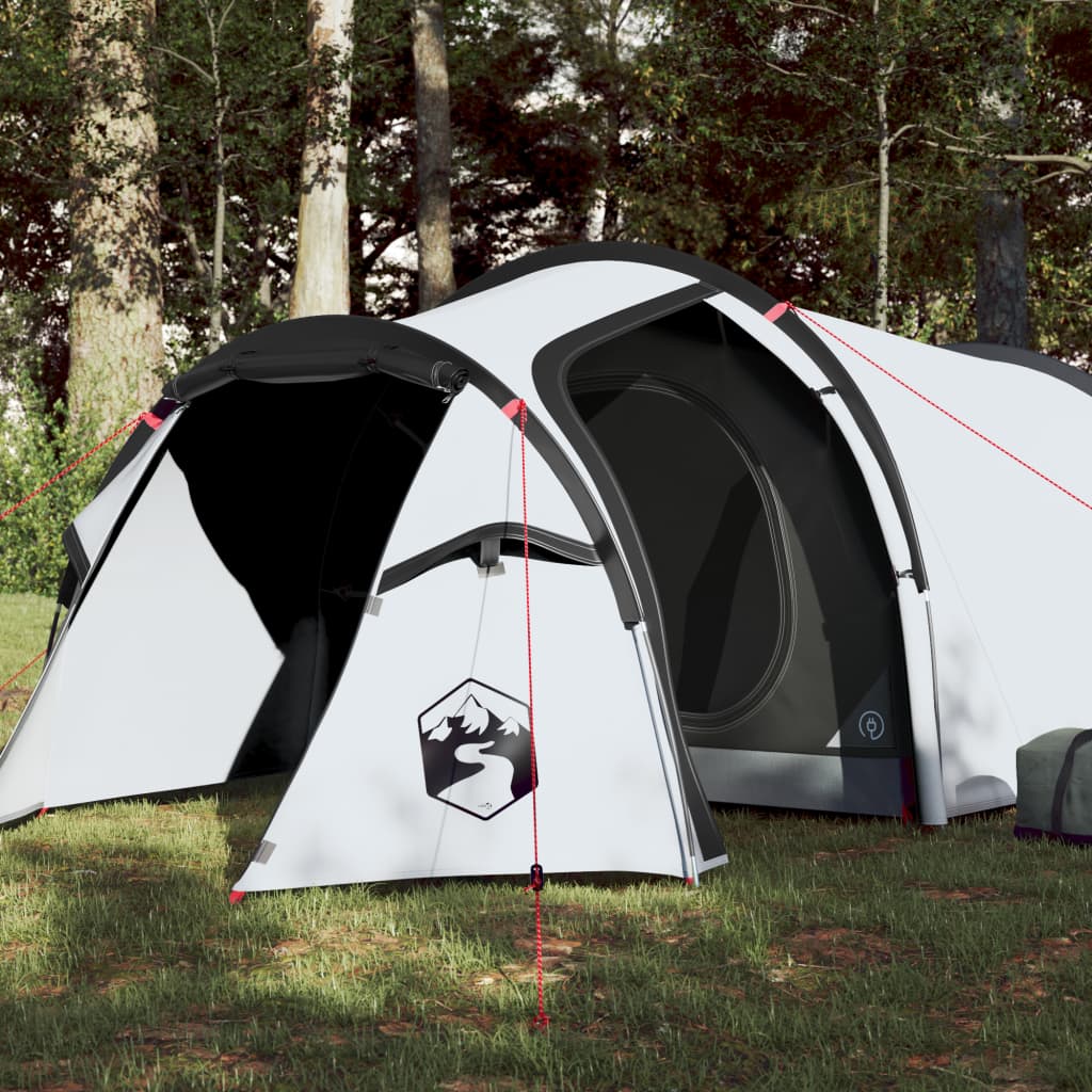 Camping Tent 3 Persons White 370x185x116 cm 190T Taffeta