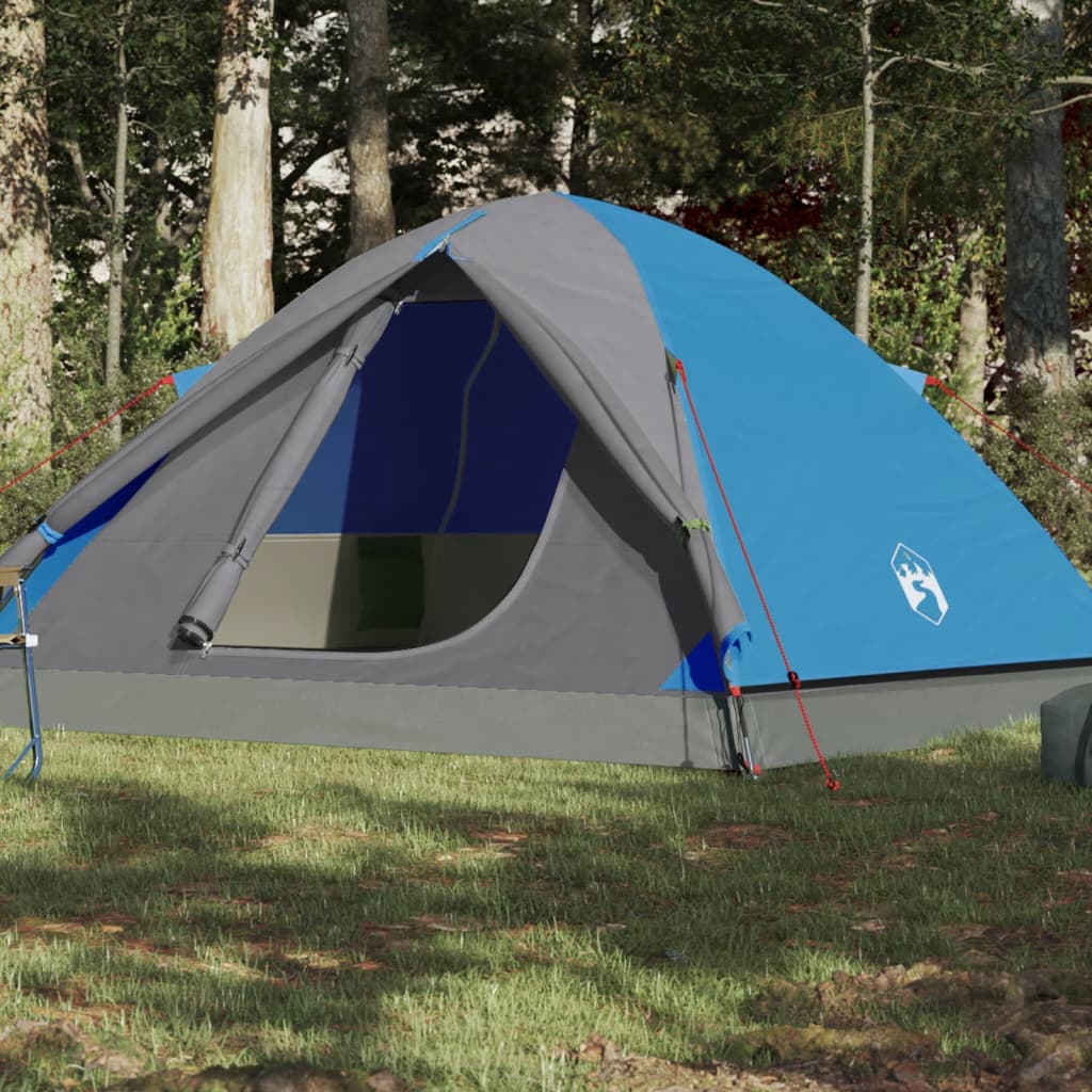 Camping Tent 6 Persons Blue 348x340x190 cm 190T Taffeta