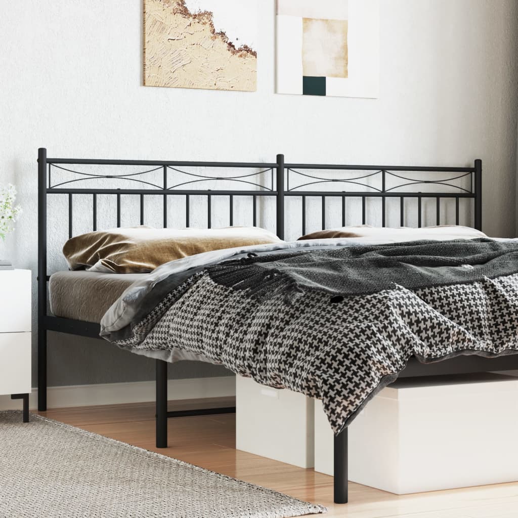 Metal Headboard Black 180cm