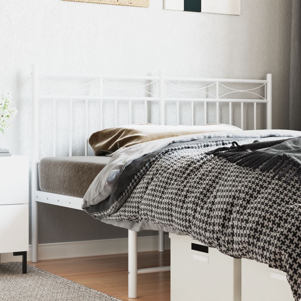 Metal Headboard White 135cm