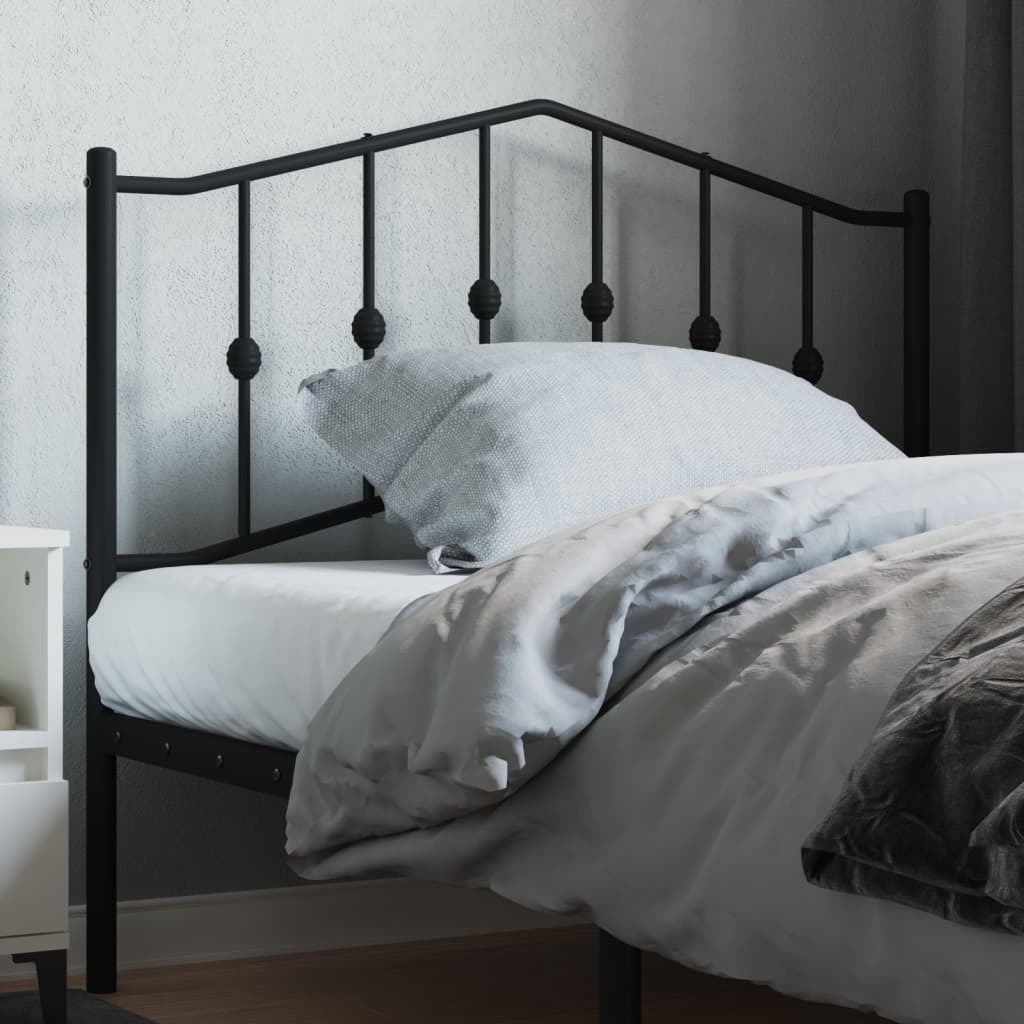 Metal Headboard Black 107cm
