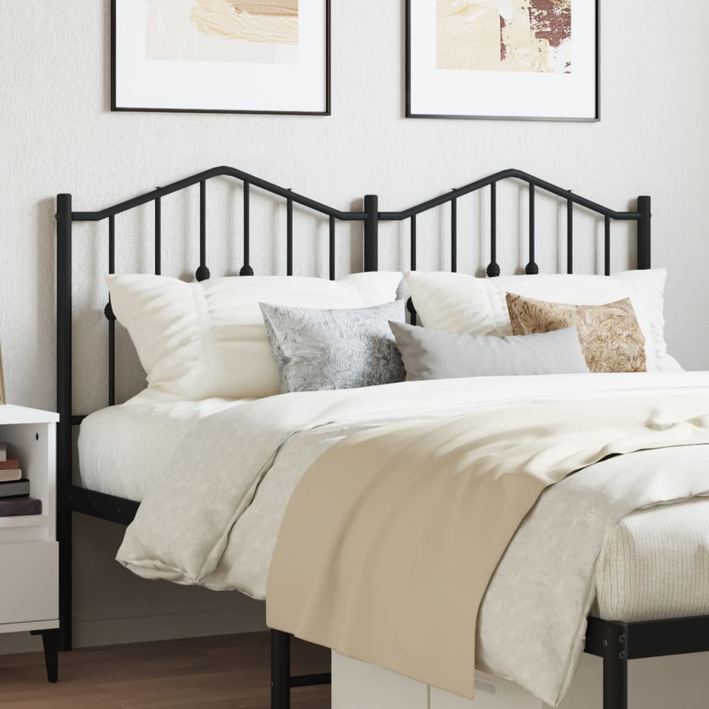 Metal Headboard Black 140cm