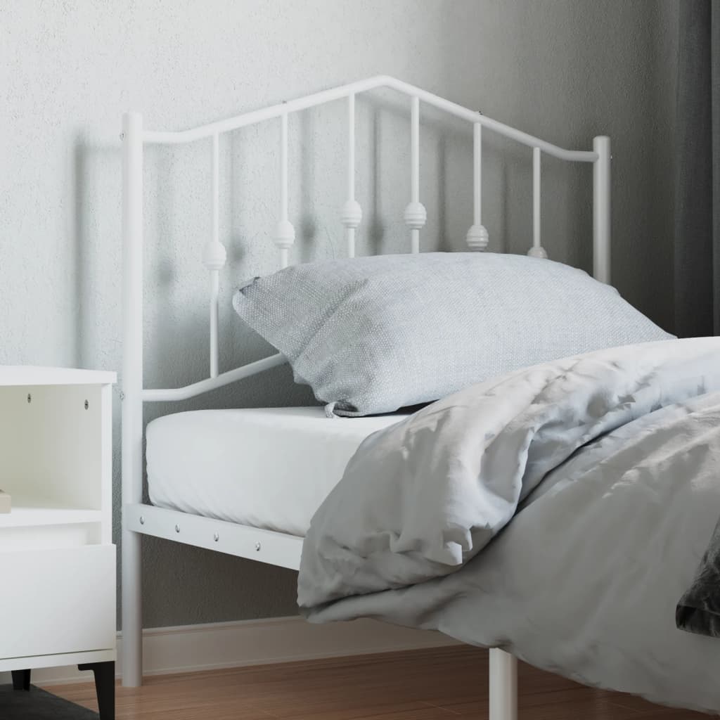 Metal Headboard White 90cm