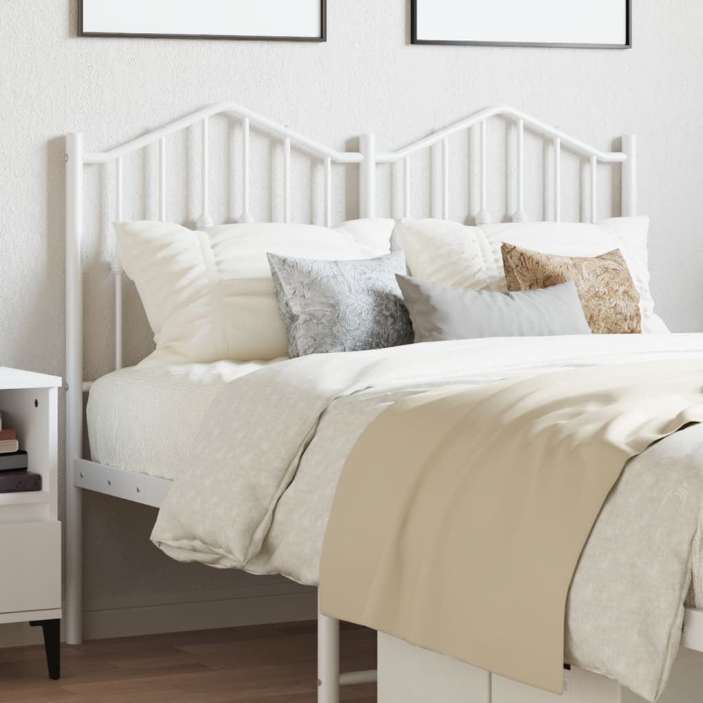 Metal Headboard White 120cm