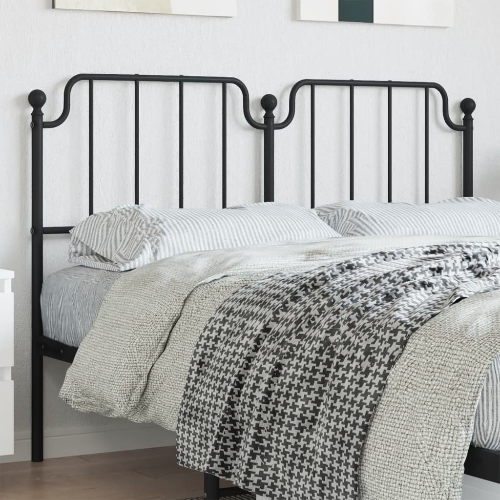 Metal Headboard Black 150cm