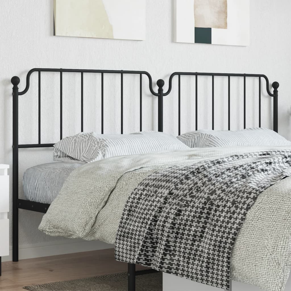 Metal Headboard Black 200cm