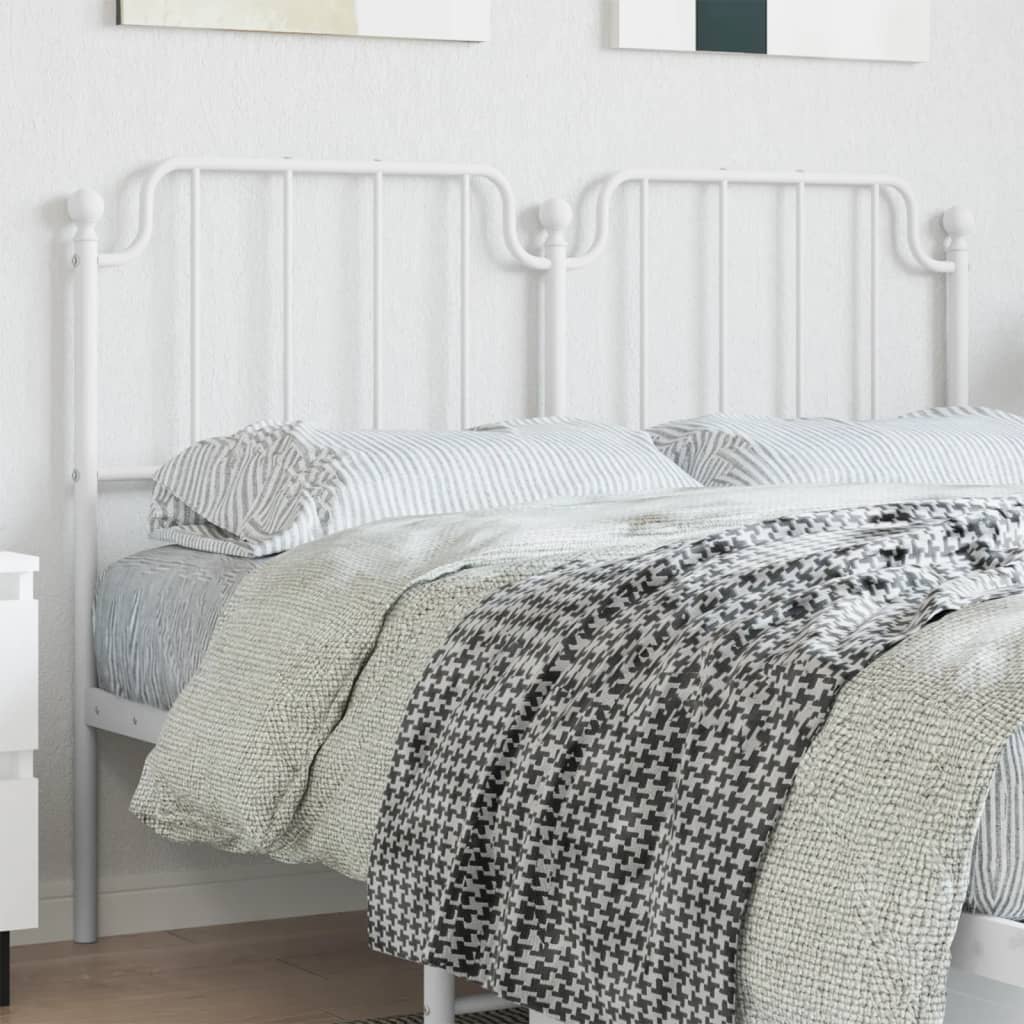 Metal Headboard White 135cm
