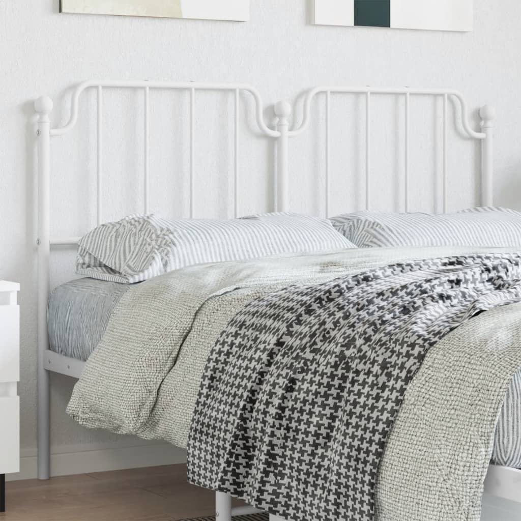Metal Headboard White 150cm