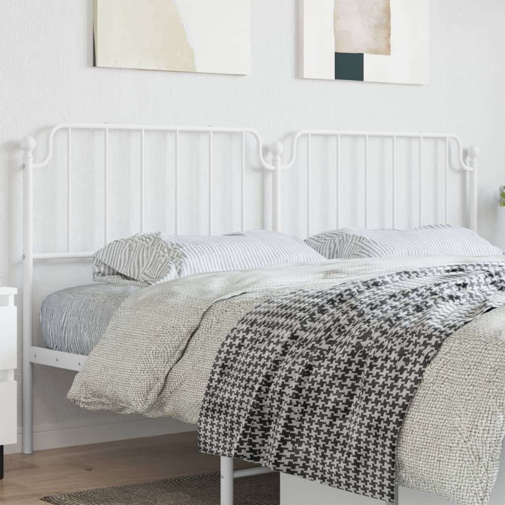 Metal Headboard White 200cm