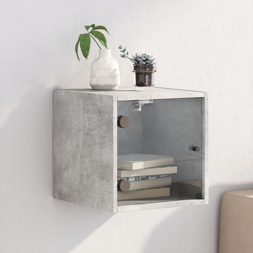 Bedside Table - MARION Nightstand Concrete Grey 35cm