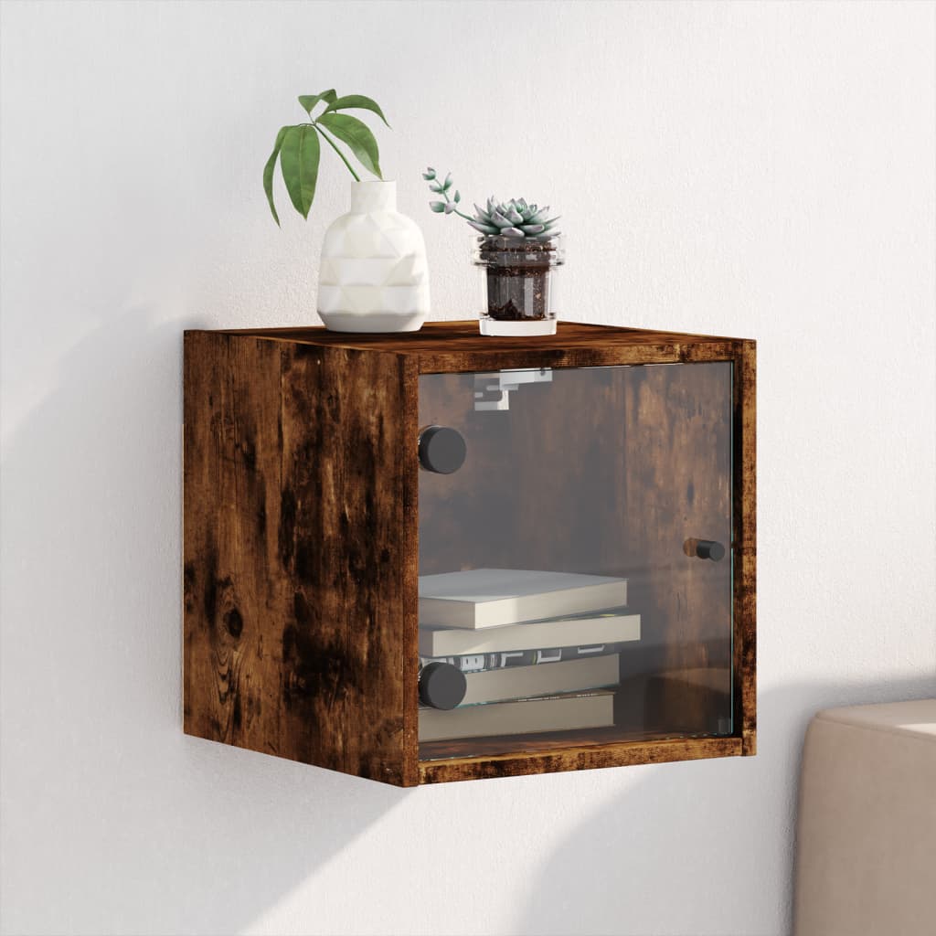 Bedside Table - MARION Nightstand Smoked Oak 35cm