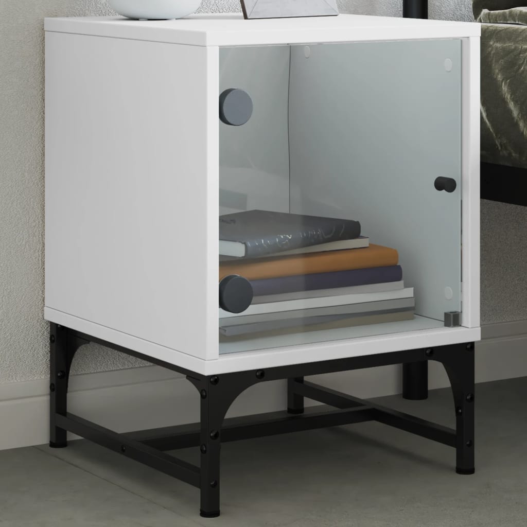 Bedside Table - LYNDEN Nightstand White 35cm