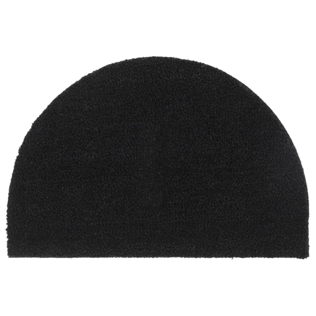 Door Mat Black Half Round 40x60cm Tufted Coir