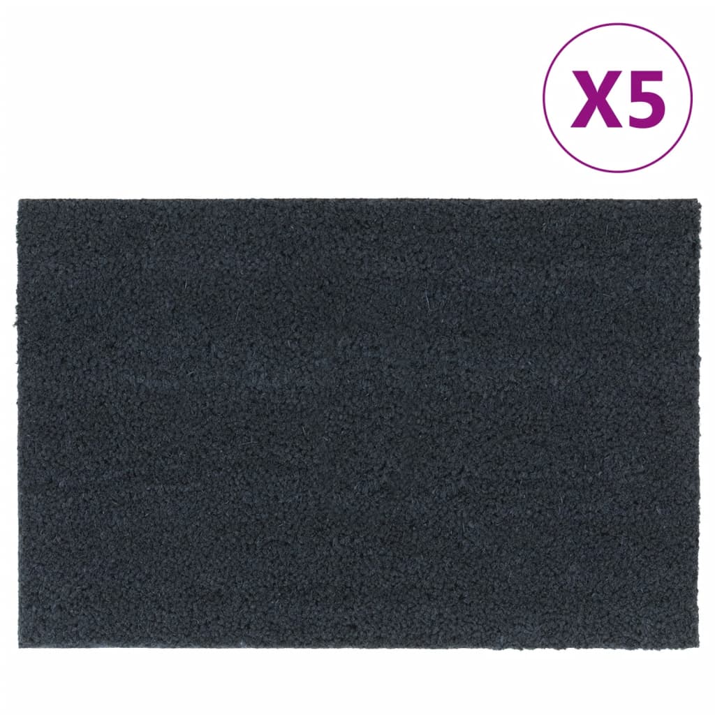 Door Mats 5 Pcs Dark Grey 40x60cm Tufted Coir