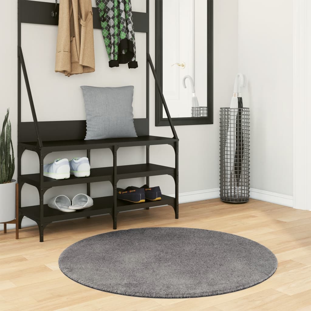 Rug HUARTE Short Pile Soft and Washable Anthracite 100 cm