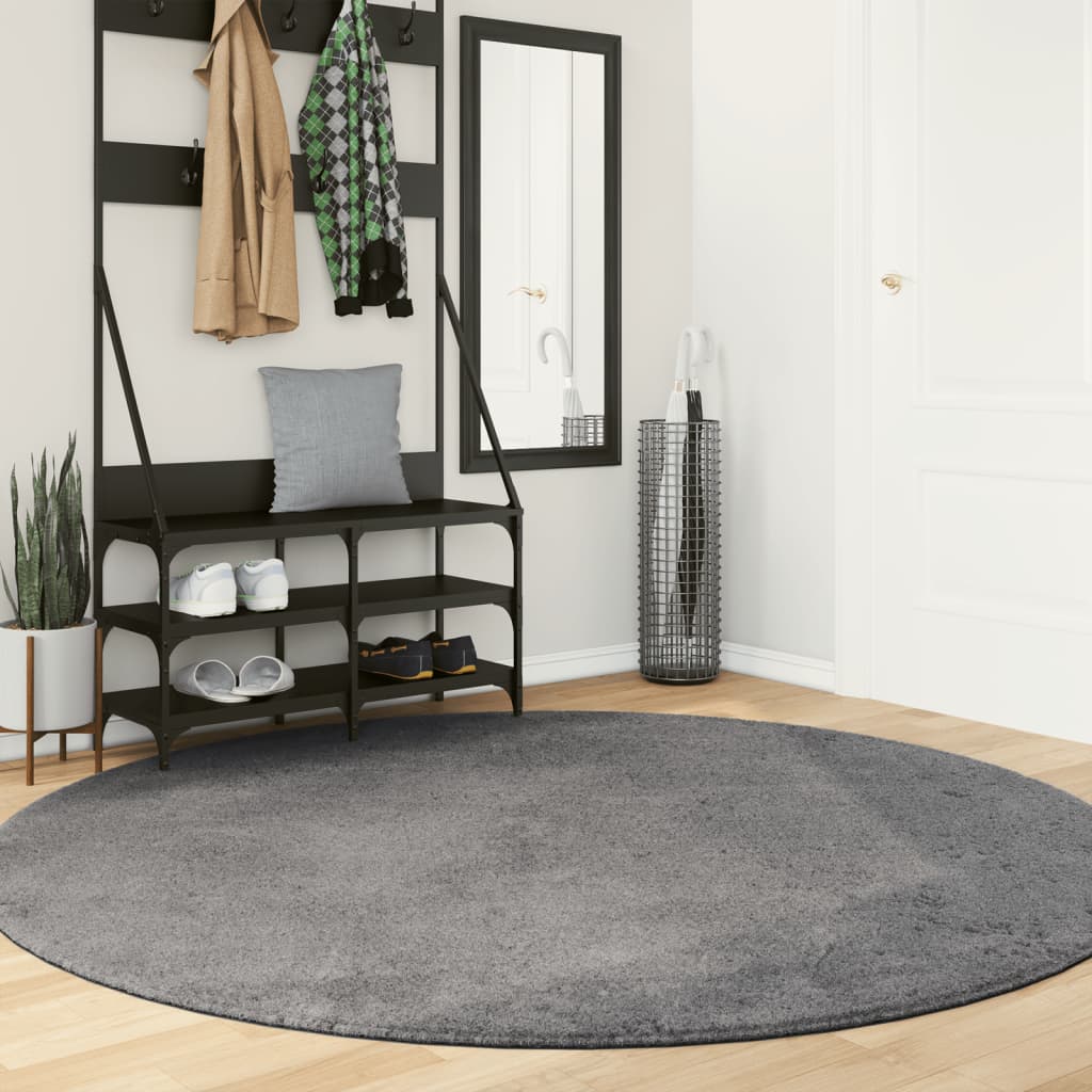 Rug Short Pile Soft and Washable Anthracite 200cm