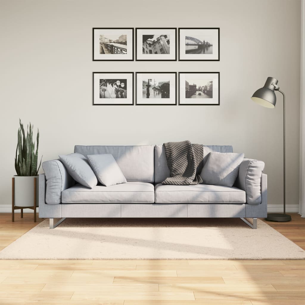 Rug Short Pile Soft and Washable Beige 120x170cm