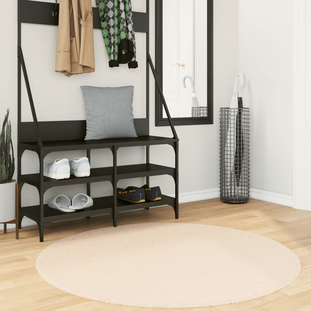 Rug Short Pile Soft and Washable Beige 120cm