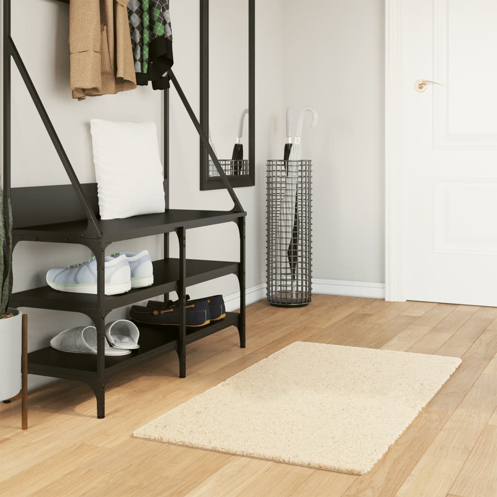 Rug Short Pile Soft and Washable Cream 60x110cm