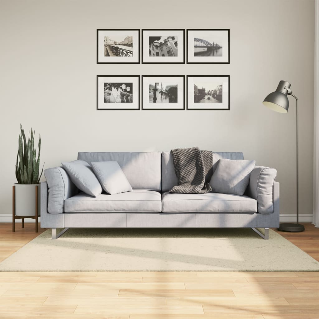 Rug Short Pile Soft and Washable Cream 120x170cm