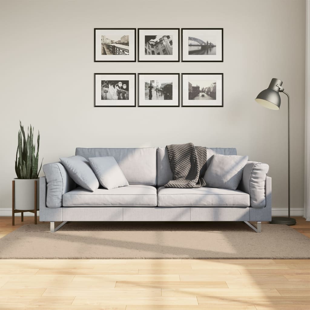 Rug Short Pile Soft and Washable Sand 100x200cm