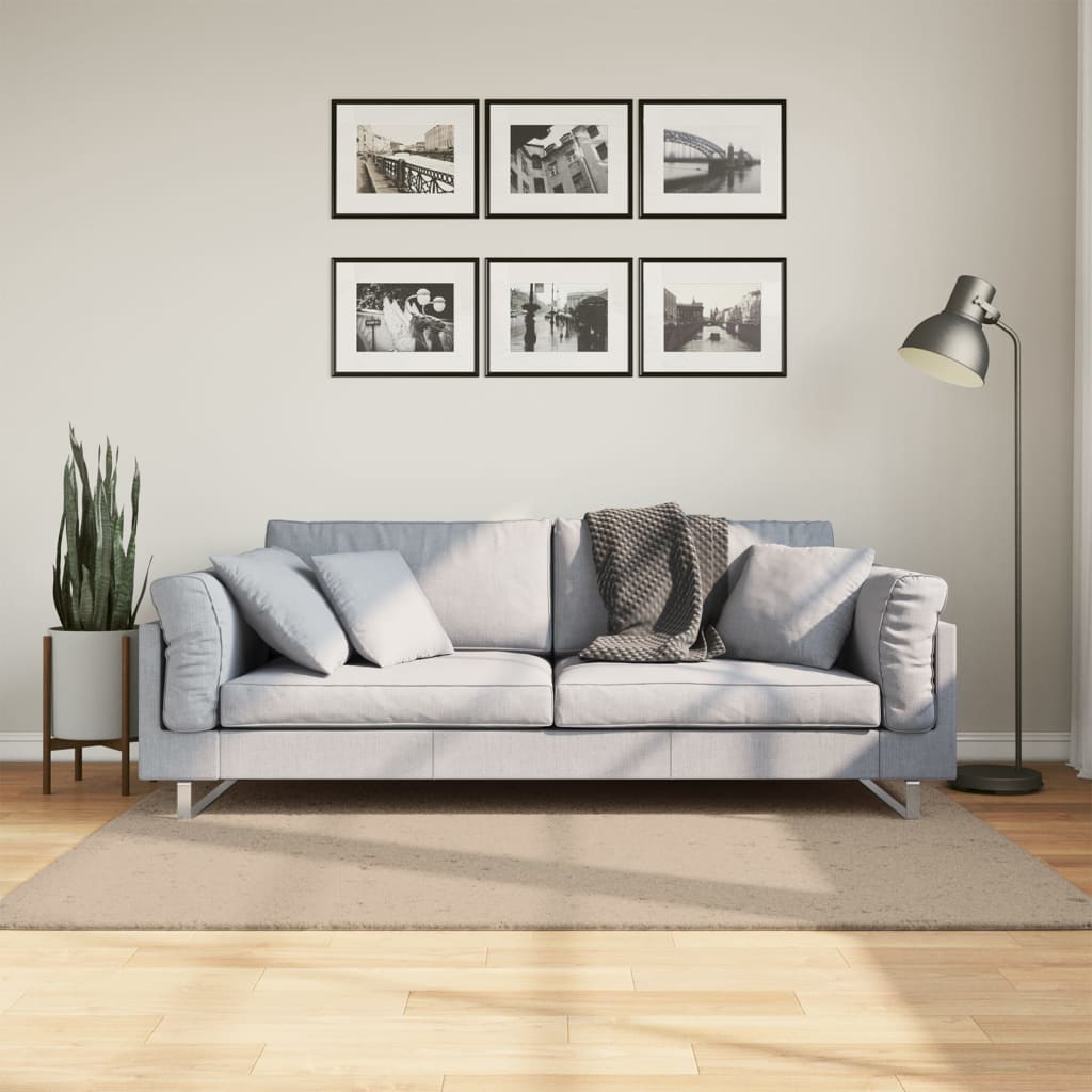 Rug Short Pile Soft and Washable Sand 120x170cm