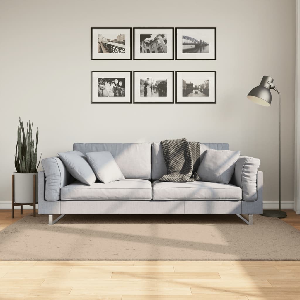 Rug Short Pile Soft and Washable Sand 140x200cm