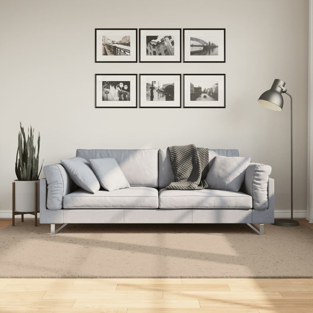 Rug Short Pile Soft and Washable Sand 160x230cm