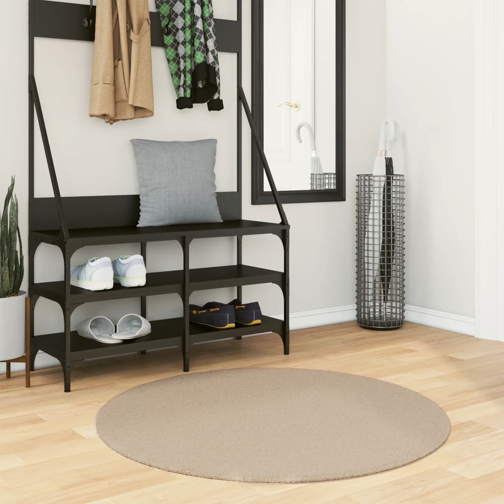 Rug Short Pile Soft and Washable Sand 100cm