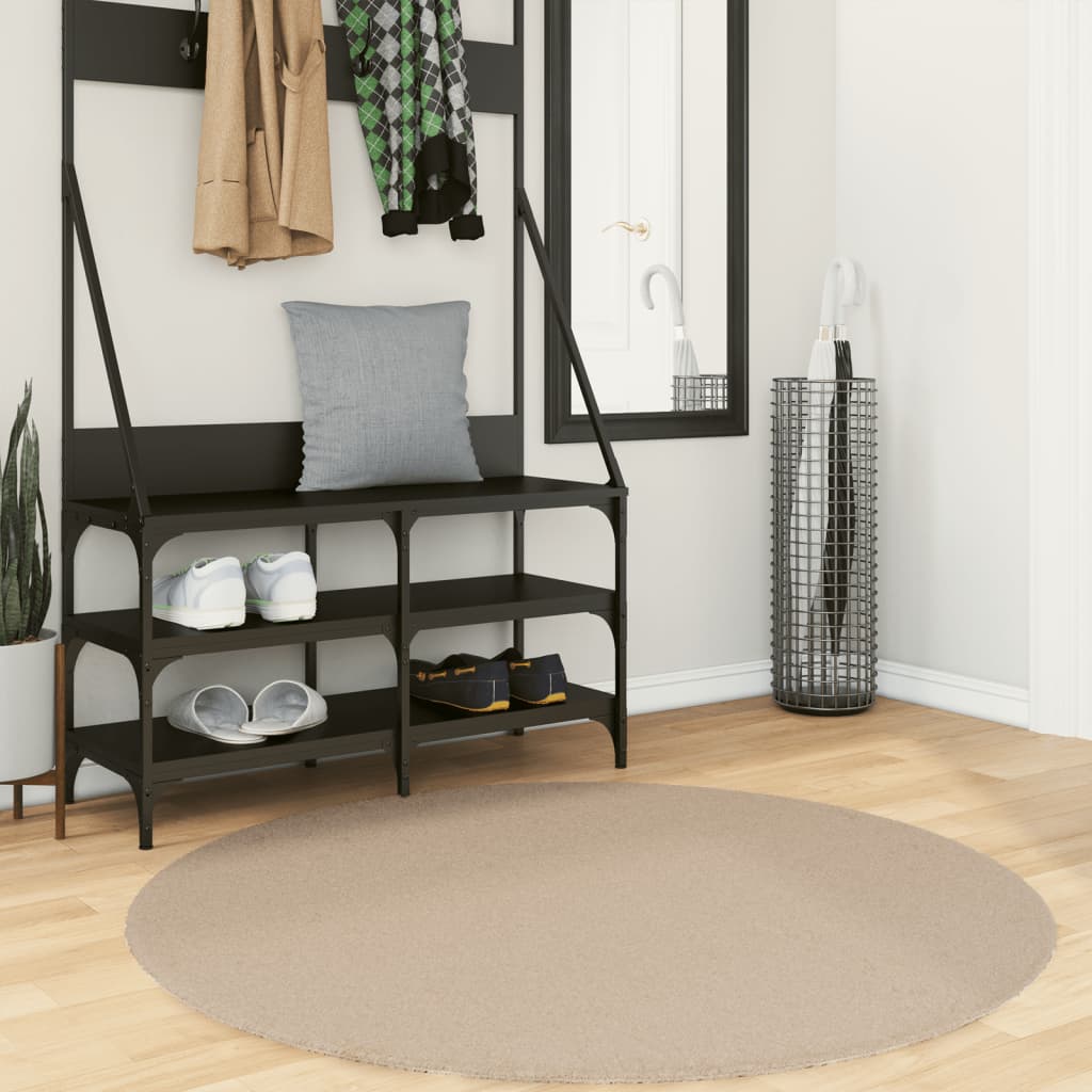 Rug Short Pile Soft and Washable Sand 120cm