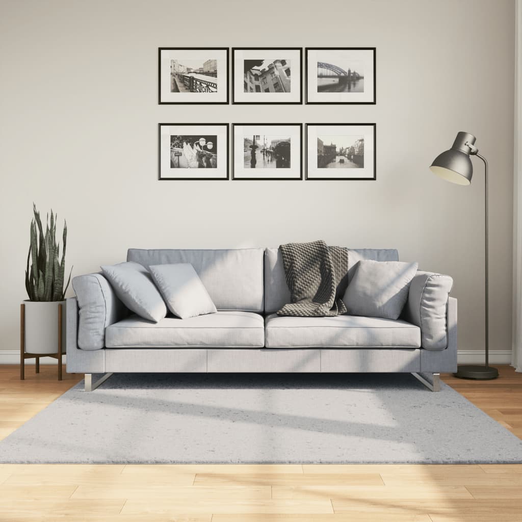 Rug Short Pile Soft and Washable Grey 160x160cm