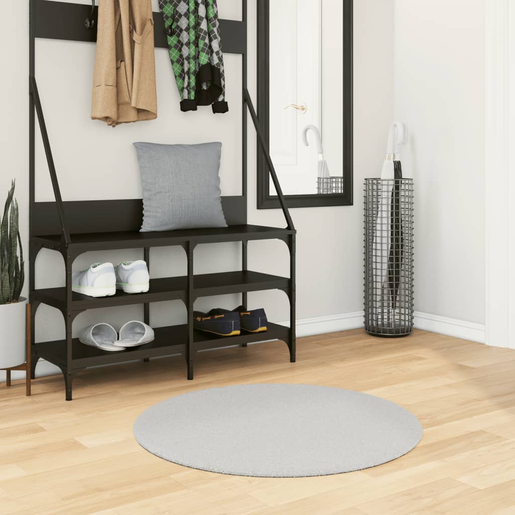 Rug Short Pile Soft and Washable Grey 80cm