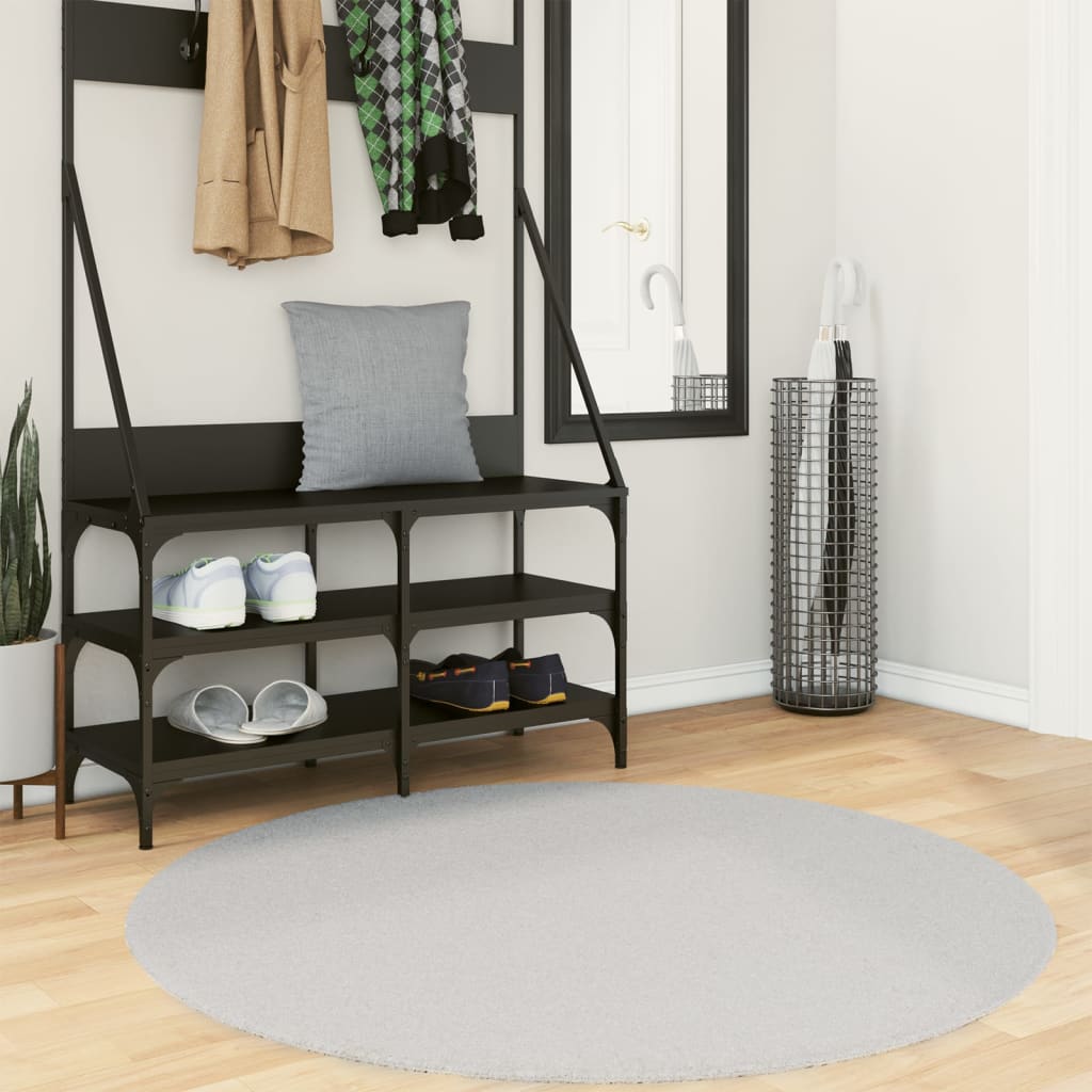 Rug Short Pile Soft and Washable Grey 120cm