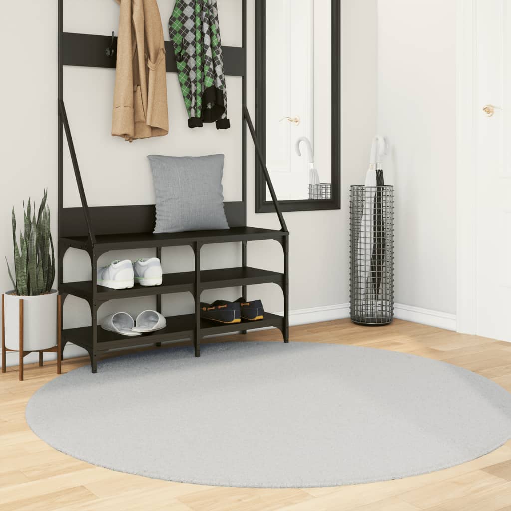 Rug Short Pile Soft and Washable Grey 160cm