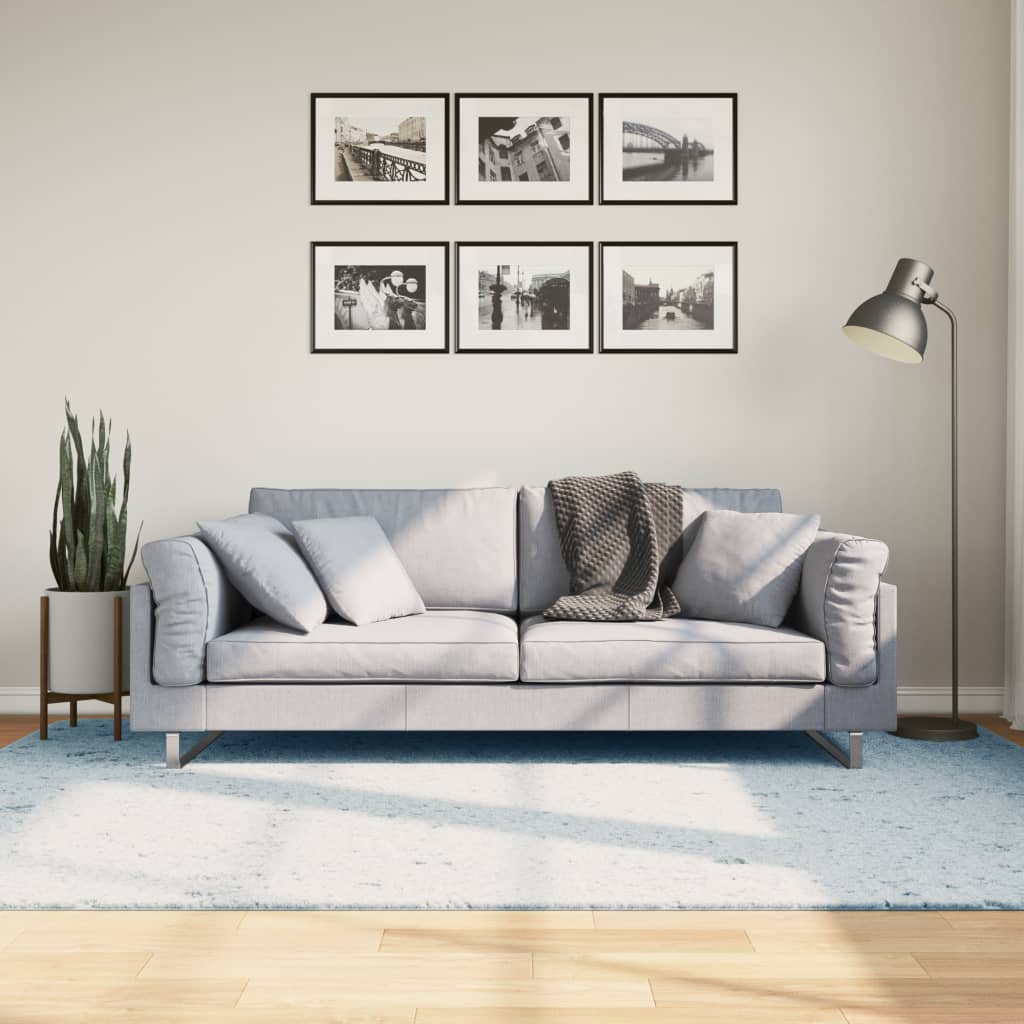 Rug Short Pile Soft and Washable Blue 160x230cm