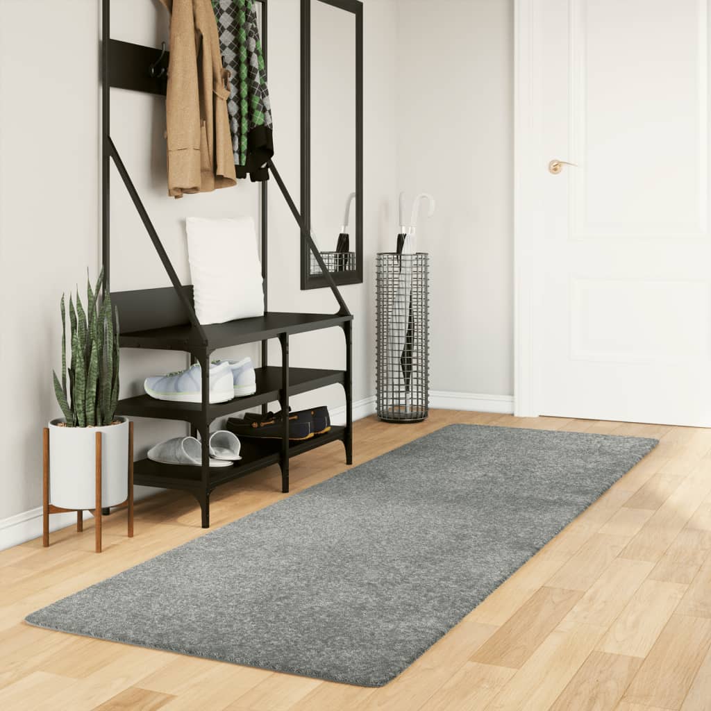 Shaggy Rug High Pile Modern Green 80x250cm