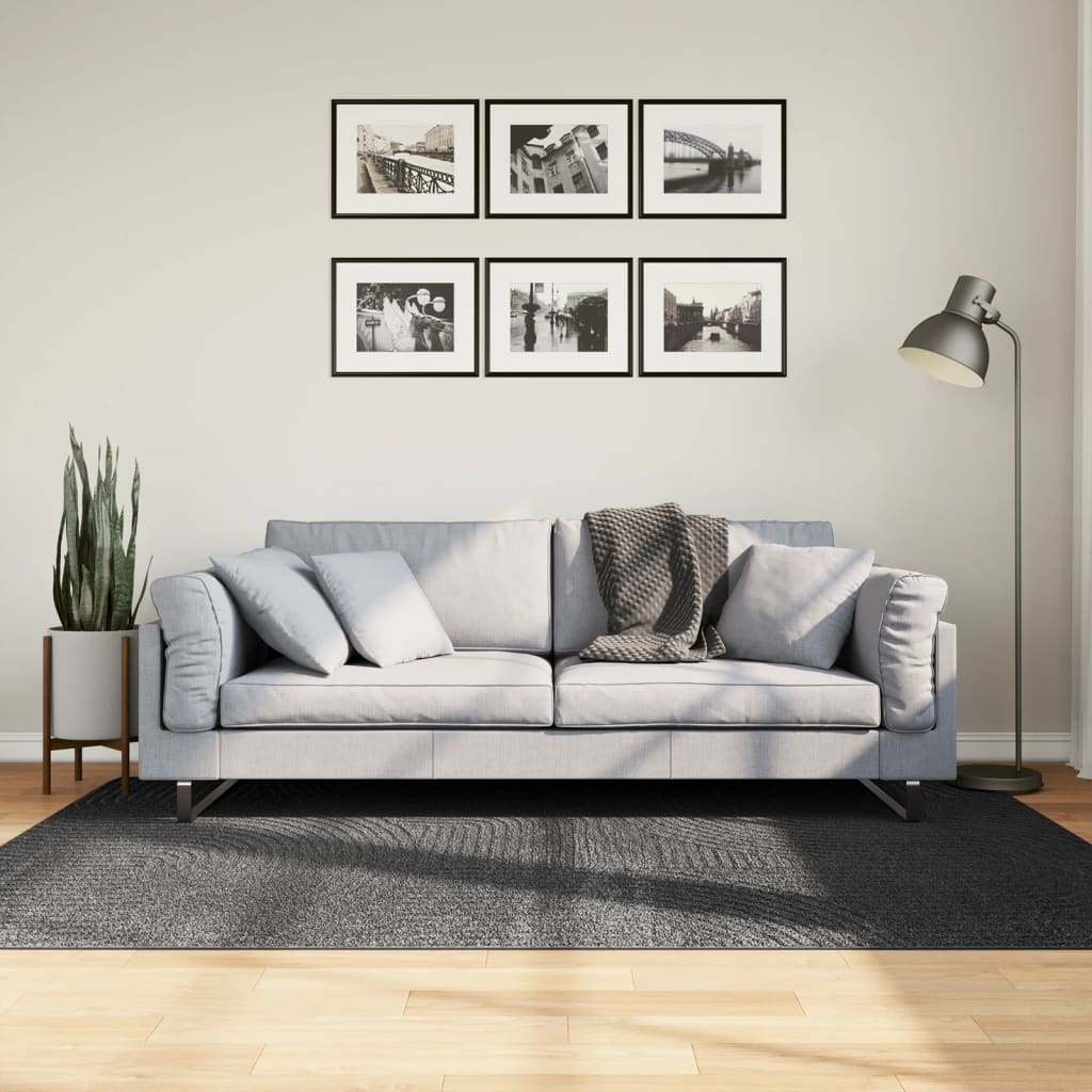 Rug IZA Short Pile Scandinavian Look Anthracite 140x200cm