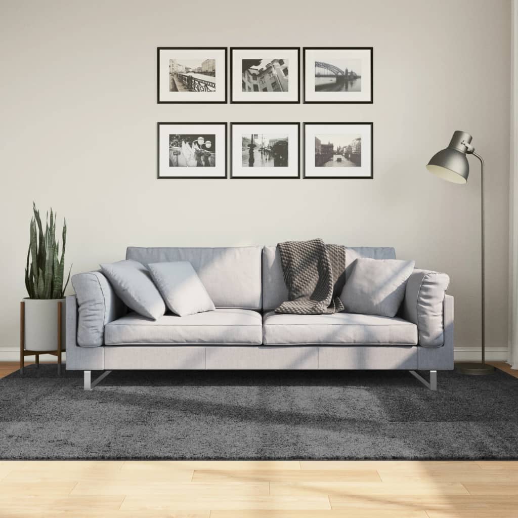 Rug OVIEDO Short Pile Anthracite 160x230cm