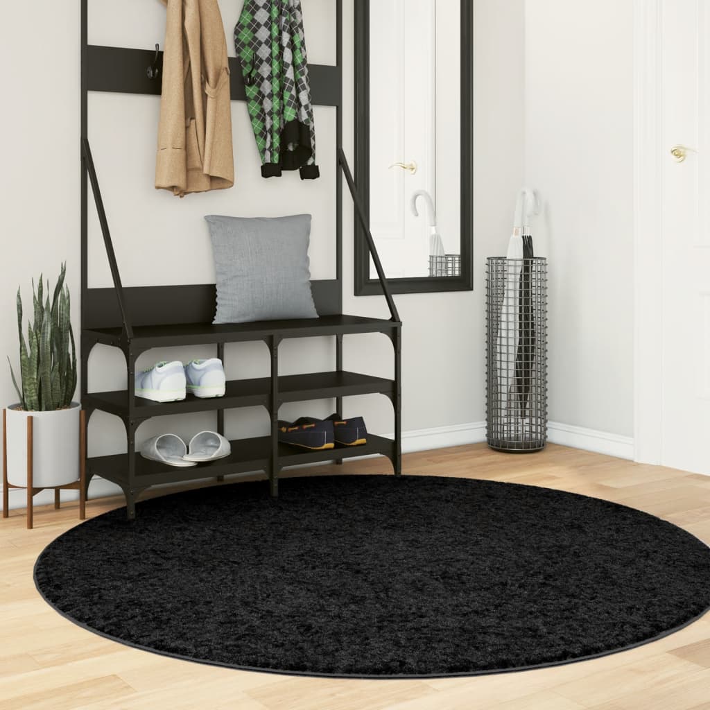 Rug OVIEDO Short Pile Black 160cm