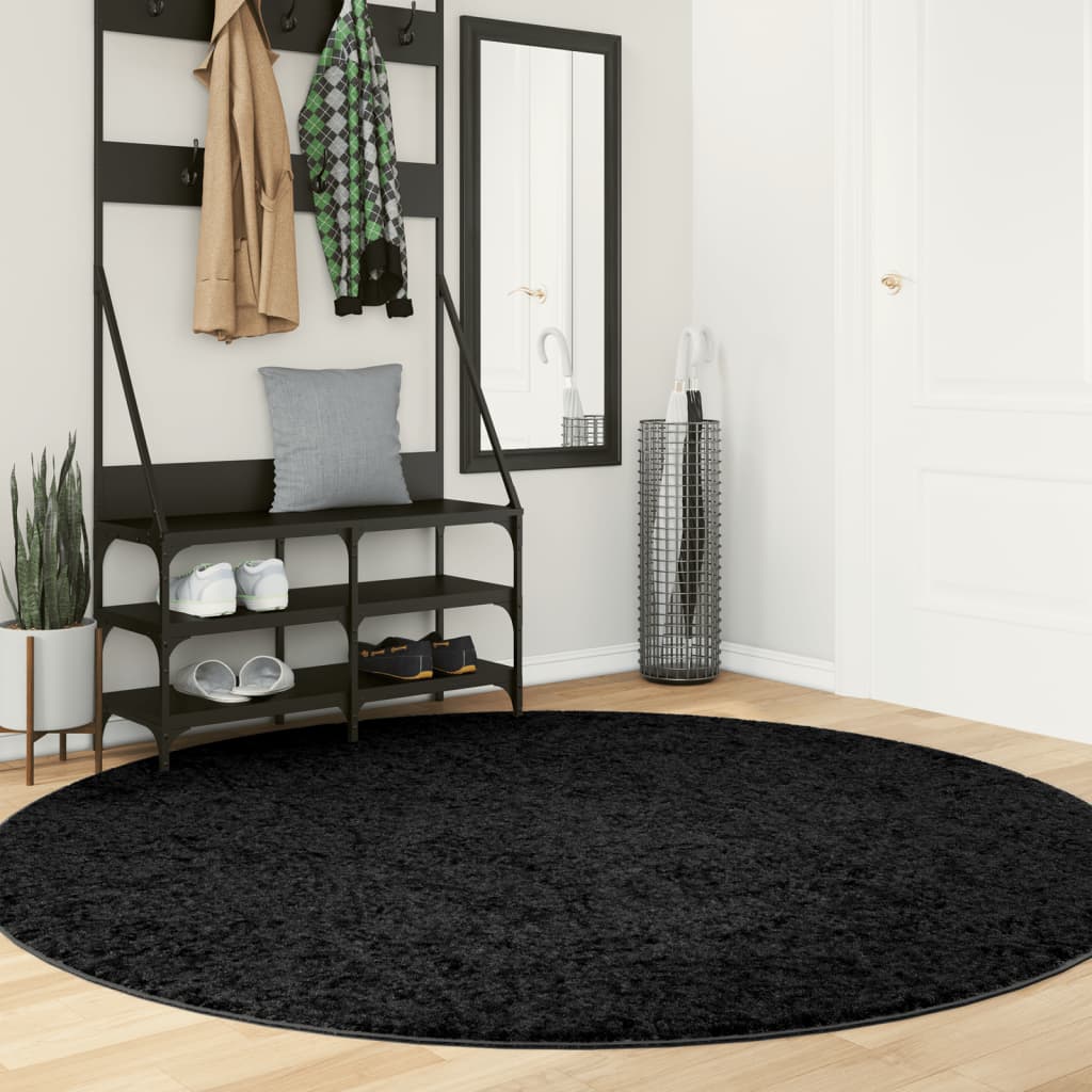 Rug OVIEDO Short Pile Black 200cm