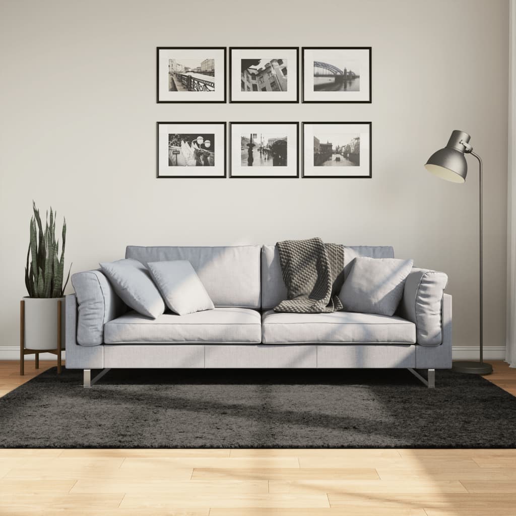 Rug ISTAN High Pile Shiny Look Anthracite 140x200cm