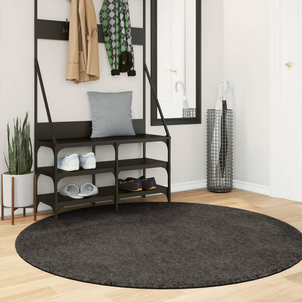 Rug ISTAN High Pile Shiny Look Anthracite 160cm