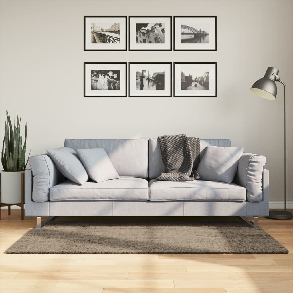 Rug ISTAN High Pile Shiny Look Grey 80x150cm