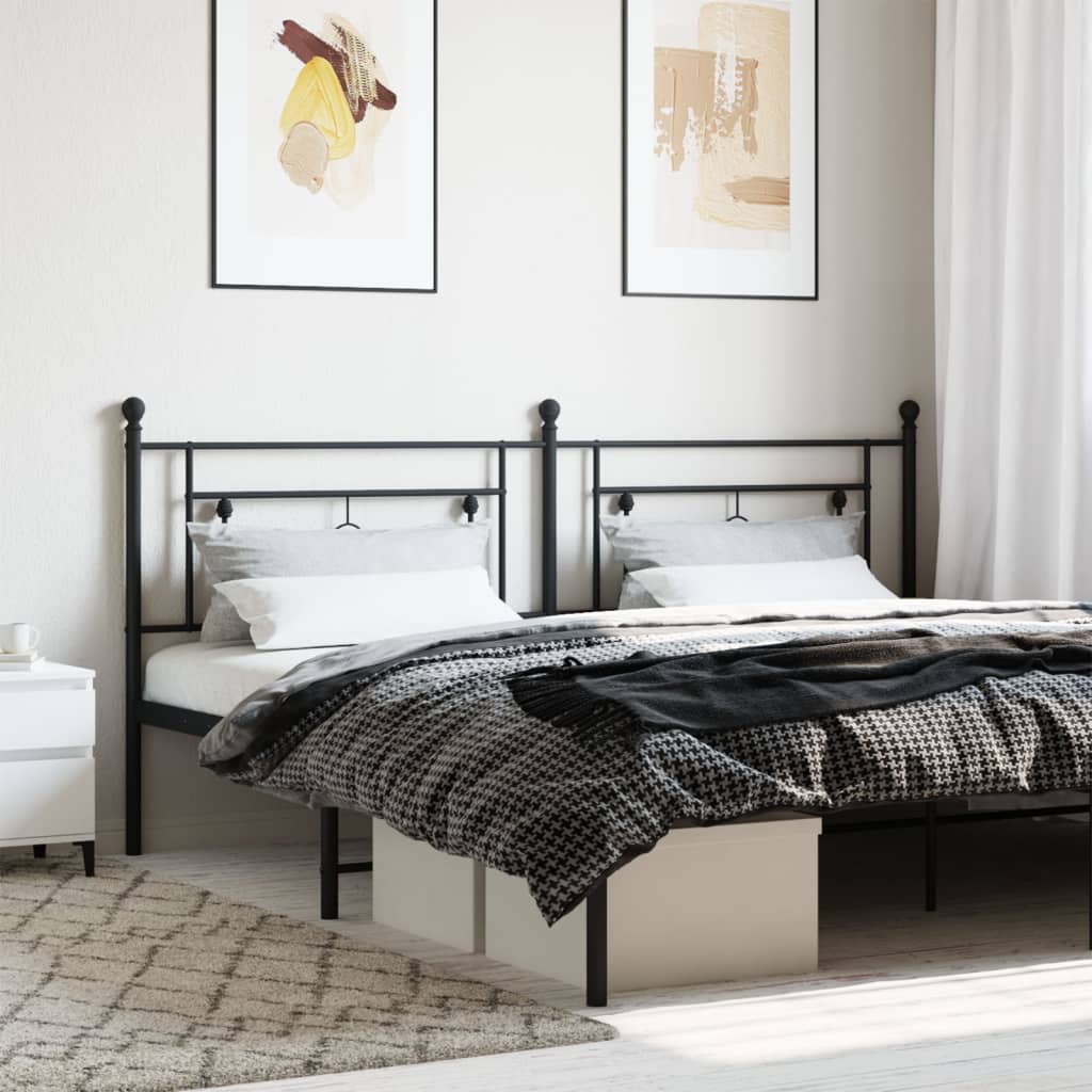 Metal Headboard Black 193cm