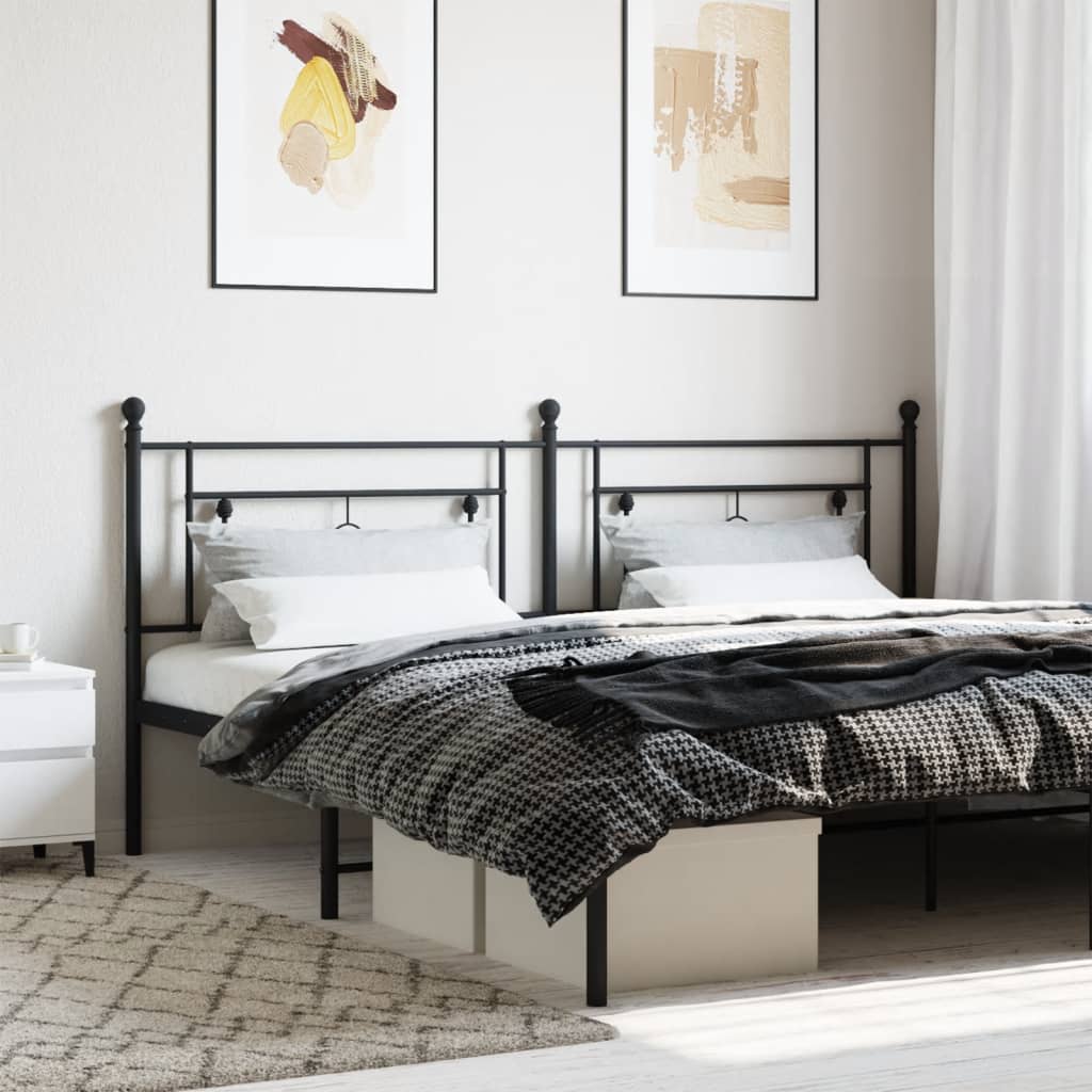 Metal Headboard Black 200cm