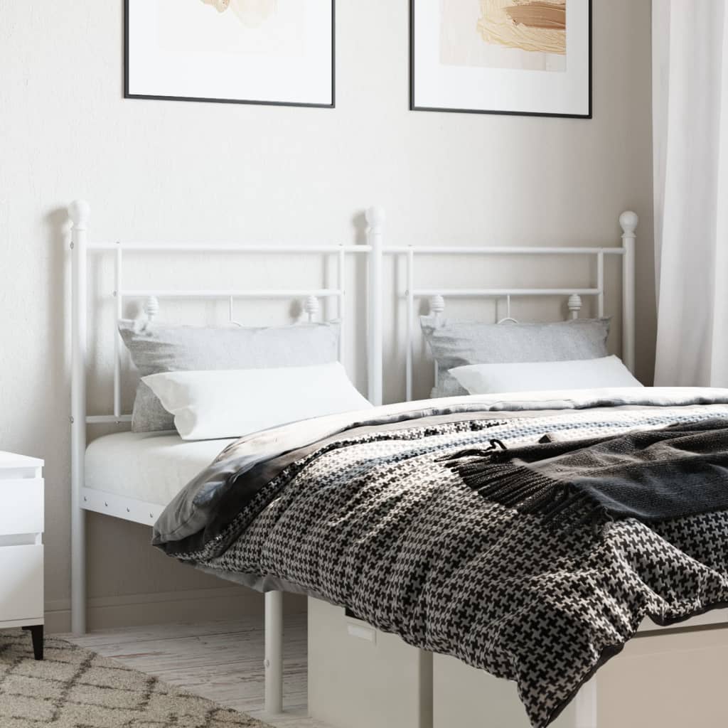 Metal Headboard White 160cm