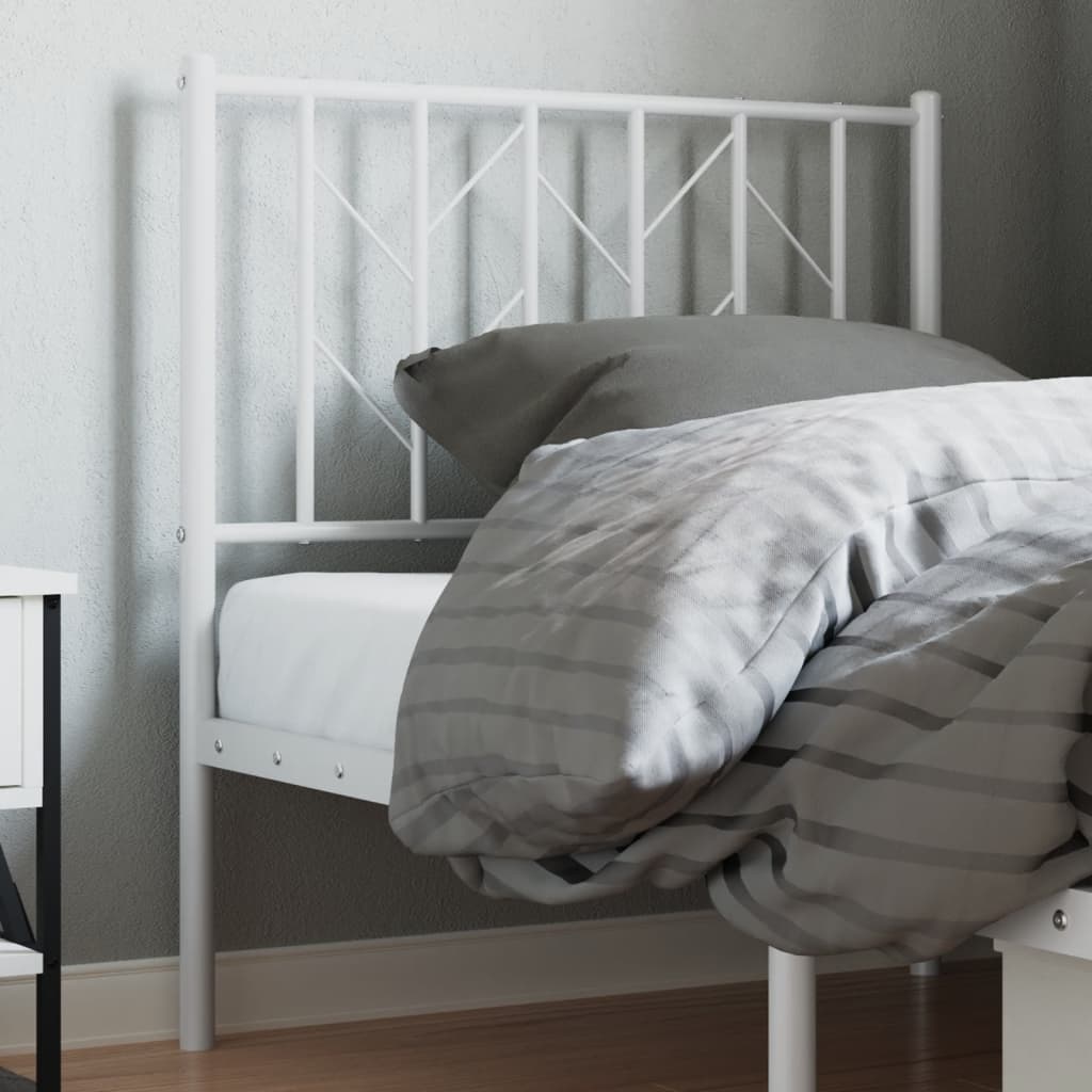 Metal Headboard White 80cm