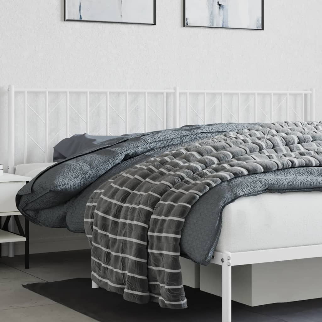 Metal Headboard White 200cm